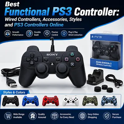 Functional PS3 Controller: Wired Controllers, Accessories, Styles and PS3 Controllers Online functional ps3 controller