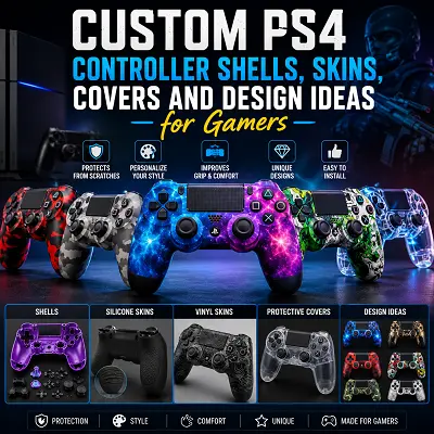 Custom PS4 Controller Shells, Skins, Covers and Design Ideas for Gamers ps4 cont